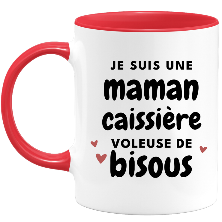 quotedazur - Mug I am a cashier mom who steals kisses - Original Mother's Day Gift - Gift Idea For Mom Birthday - Gift For Future Mom Birth