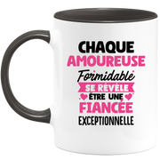 quotedazur - Mug Chaque Amoureuse Formidable Se Révèle Être Une Fiancée Exceptionnelle - Cadeau Future Fiancée - Surprise Annonce Grossesse Garçon/Fille Naissance Bébé Gender Reveal