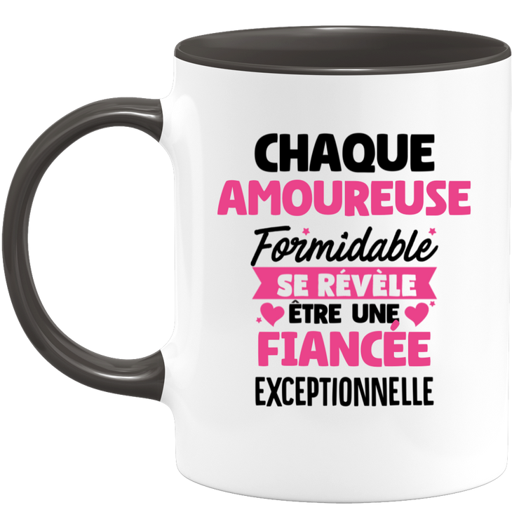 quotedazur - Mug Chaque Amoureuse Formidable Se Révèle Être Une Fiancée Exceptionnelle - Cadeau Future Fiancée - Surprise Annonce Grossesse Garçon/Fille Naissance Bébé Gender Reveal