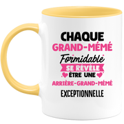 quotedazur - Mug Chaque Grand-Mémé Formidable Se Révèle Être Une Arrière-Grand-Mémé Exceptionnelle - Cadeau Future Arrière-Grand-Mère - Surprise Annonce Grossesse Garçon/Fille Naissance Bébé