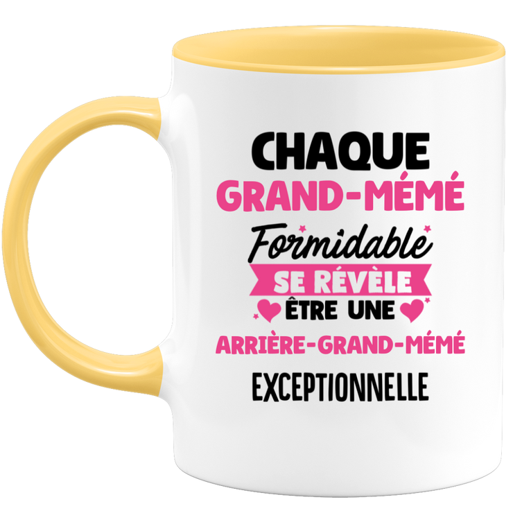 quotedazur - Mug Chaque Grand-Mémé Formidable Se Révèle Être Une Arrière-Grand-Mémé Exceptionnelle - Cadeau Future Arrière-Grand-Mère - Surprise Annonce Grossesse Garçon/Fille Naissance Bébé