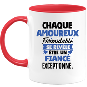 quotedazur - Mug Chaque Amoureux Formidable Se Révèle Être Un Fiancé Exceptionnel - Cadeau Futur Fiancé - Surprise Annonce Grossesse Garçon/Fille Naissance Bébé Gender Reveal