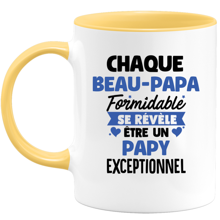 quotedazur - Mug Chaque Beau-Papa Formidable Se Révèle Être Un Papy Exceptionnel - Cadeau Futur Papy - Surprise Annonce Grossesse Garçon/Fille Naissance Bébé Gender Reveal