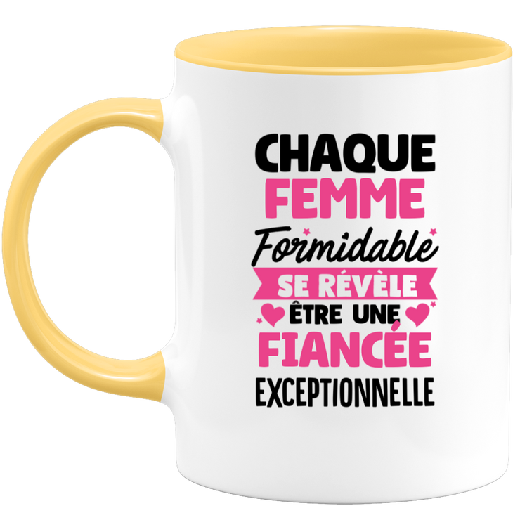 quotedazur - Mug Chaque Femme Formidable Révèle Être Une Fiancée Exceptionnelle - Cadeau Future Fiancée - Surprise Annonce Grossesse Garçon/Fille Naissance Bébé Gender Reveal