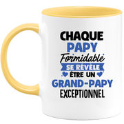 quotedazur - Mug Chaque Papy Formidable Se Révèle Être Un Grand-Papy Exceptionnel - Cadeau Futur Grand-Papy - Surprise Annonce Grossesse Garçon/Fille Naissance Bébé Gender Reveal