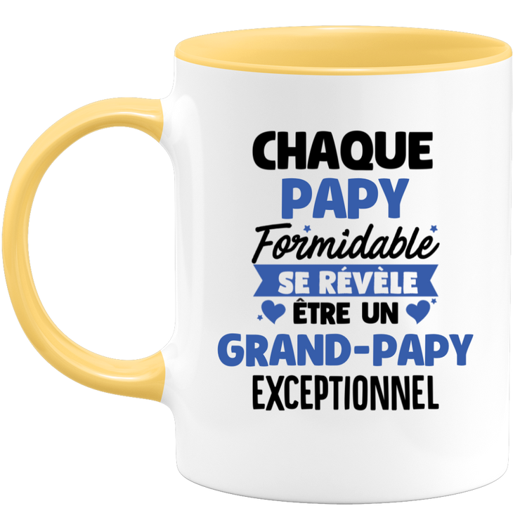 quotedazur - Mug Chaque Papy Formidable Se Révèle Être Un Grand-Papy Exceptionnel - Cadeau Futur Grand-Papy - Surprise Annonce Grossesse Garçon/Fille Naissance Bébé Gender Reveal