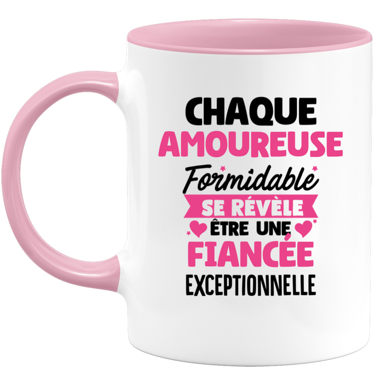 quotedazur - Mug Chaque Amoureuse Formidable Se Révèle Être Une Fiancée Exceptionnelle - Cadeau Future Fiancée - Surprise Annonce Grossesse Garçon/Fille Naissance Bébé Gender Reveal