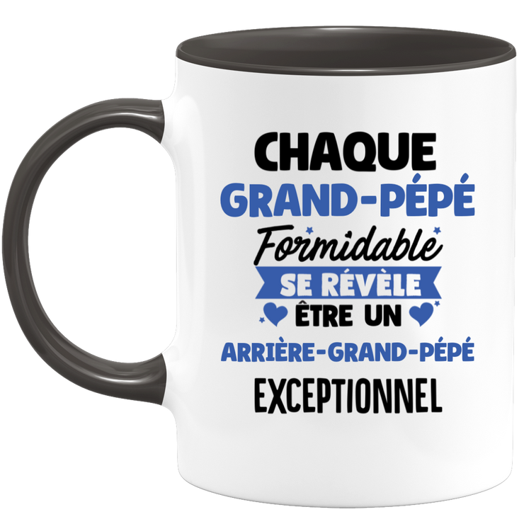 quotedazur - Mug Chaque Grand-Pépé Formidable Se Révèle Être Un Arrière-Grand-Pépé Exceptionnel - Cadeau Futur Arrière-Grand-Pépé - Surprise Annonce Grossesse Garçon/Fille Naissance Bébé Gender Reveal