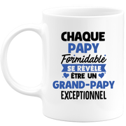 quotedazur - Mug Chaque Papy Formidable Se Révèle Être Un Grand-Papy Exceptionnel - Cadeau Futur Grand-Papy - Surprise Annonce Grossesse Garçon/Fille Naissance Bébé Gender Reveal