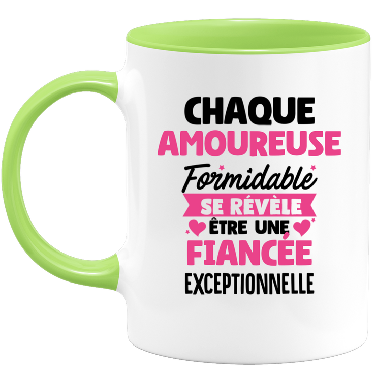 quotedazur - Mug Chaque Amoureuse Formidable Se Révèle Être Une Fiancée Exceptionnelle - Cadeau Future Fiancée - Surprise Annonce Grossesse Garçon/Fille Naissance Bébé Gender Reveal