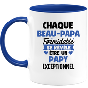 quotedazur - Mug Chaque Beau-Papa Formidable Se Révèle Être Un Papy Exceptionnel - Cadeau Futur Papy - Surprise Annonce Grossesse Garçon/Fille Naissance Bébé Gender Reveal