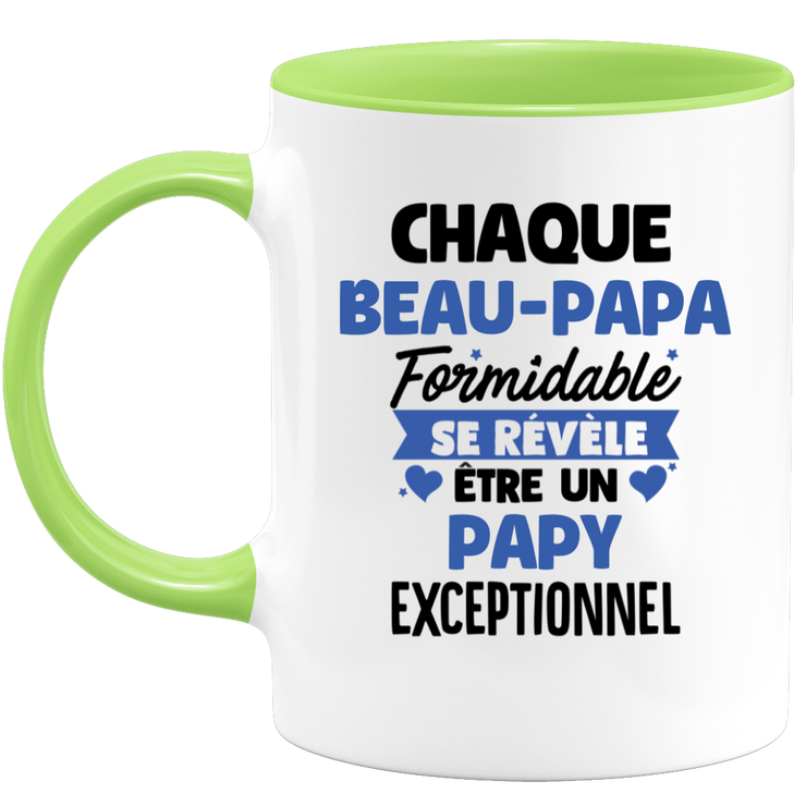 quotedazur - Mug Chaque Beau-Papa Formidable Se Révèle Être Un Papy Exceptionnel - Cadeau Futur Papy - Surprise Annonce Grossesse Garçon/Fille Naissance Bébé Gender Reveal