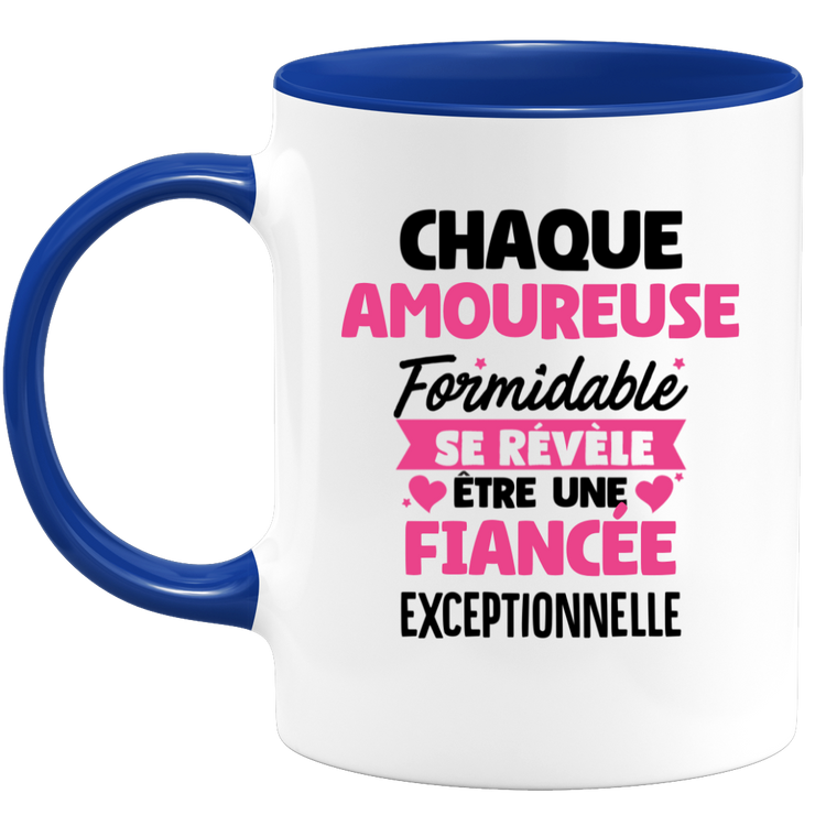 quotedazur - Mug Chaque Amoureuse Formidable Se Révèle Être Une Fiancée Exceptionnelle - Cadeau Future Fiancée - Surprise Annonce Grossesse Garçon/Fille Naissance Bébé Gender Reveal