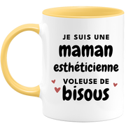 quotedazur - Mug I Am A Beautician Mom Thief Of Kisses - Original Mother's Day Gift - Gift Idea For Mom Birthday - Gift For Future Mom Birth