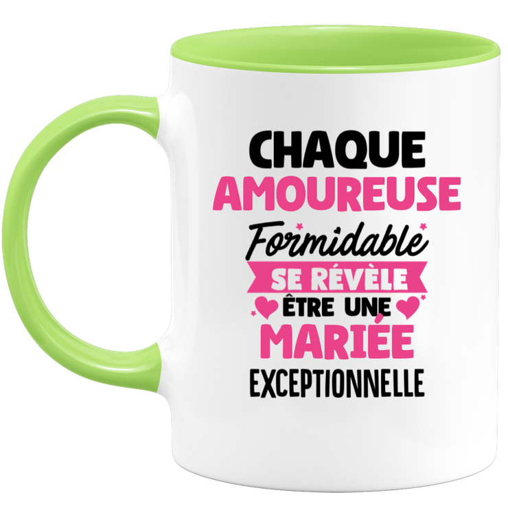 quotedazur - Mug Chaque Amoureuse Formidable Se Révèle Être Une Mariée Exceptionnelle - Cadeau Future Mariée - Surprise Annonce Grossesse Garçon/Fille Naissance Bébé Gender Reveal