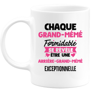 quotedazur - Mug Chaque Grand-Mémé Formidable Se Révèle Être Une Arrière-Grand-Mémé Exceptionnelle - Cadeau Future Arrière-Grand-Mère - Surprise Annonce Grossesse Garçon/Fille Naissance Bébé