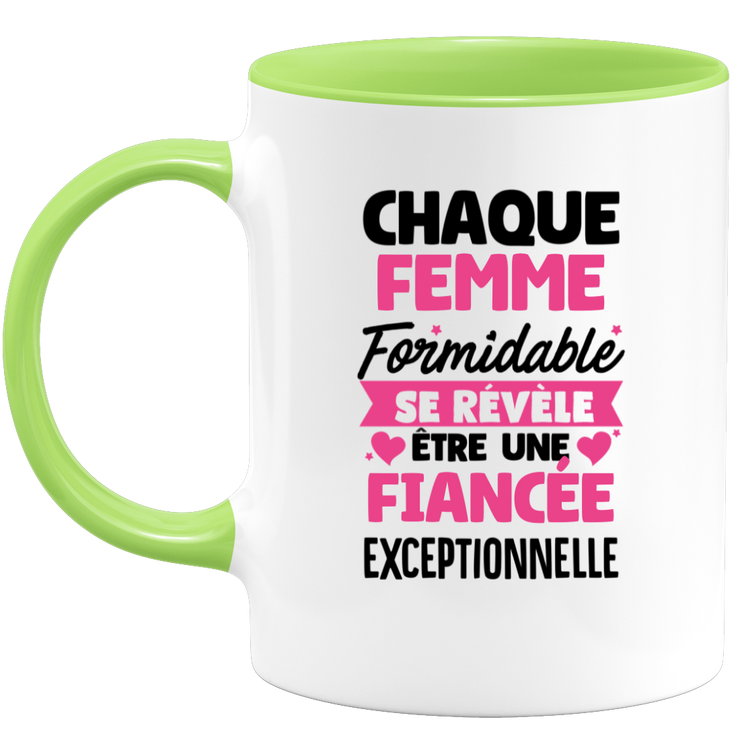 quotedazur - Mug Chaque Femme Formidable Révèle Être Une Fiancée Exceptionnelle - Cadeau Future Fiancée - Surprise Annonce Grossesse Garçon/Fille Naissance Bébé Gender Reveal