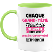 quotedazur - Mug Chaque Grand-Mémé Formidable Se Révèle Être Une Arrière-Grand-Mémé Exceptionnelle - Cadeau Future Arrière-Grand-Mère - Surprise Annonce Grossesse Garçon/Fille Naissance Bébé