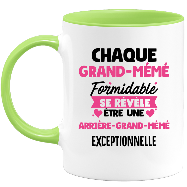 quotedazur - Mug Chaque Grand-Mémé Formidable Se Révèle Être Une Arrière-Grand-Mémé Exceptionnelle - Cadeau Future Arrière-Grand-Mère - Surprise Annonce Grossesse Garçon/Fille Naissance Bébé