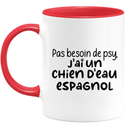 quotedazur - Mug Pas Besoin De Psy J'ai Un Chien d'Eau Espagnol - Cadeau Humour Chien - Tasse Originale Animaux Cadeau Noël Anniversaire