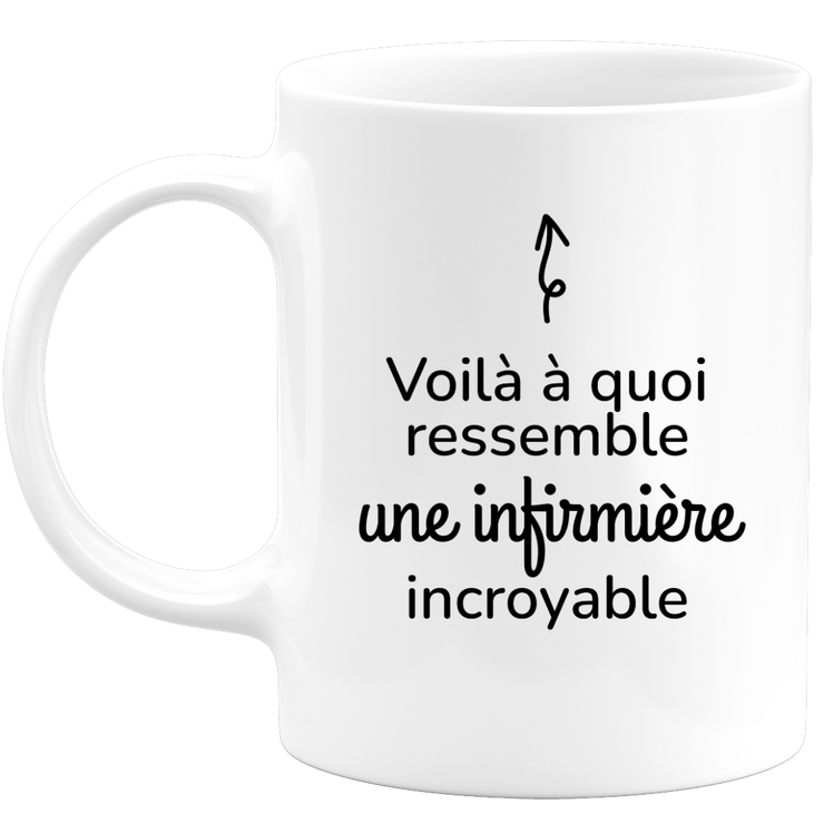 quotedazur - Mug Voilà À Quoi Ressemble Une Infirmière Incroyable - Cadeau Pour Infirmière - Cadeau Personnalisé Pour Femme - Cadeau Original Anniversaire Ou Noël