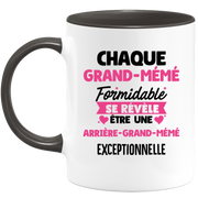 quotedazur - Mug Chaque Grand-Mémé Formidable Se Révèle Être Une Arrière-Grand-Mémé Exceptionnelle - Cadeau Future Arrière-Grand-Mère - Surprise Annonce Grossesse Garçon/Fille Naissance Bébé