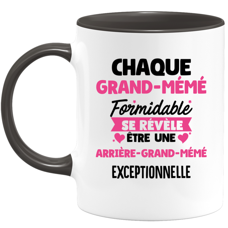 quotedazur - Mug Chaque Grand-Mémé Formidable Se Révèle Être Une Arrière-Grand-Mémé Exceptionnelle - Cadeau Future Arrière-Grand-Mère - Surprise Annonce Grossesse Garçon/Fille Naissance Bébé