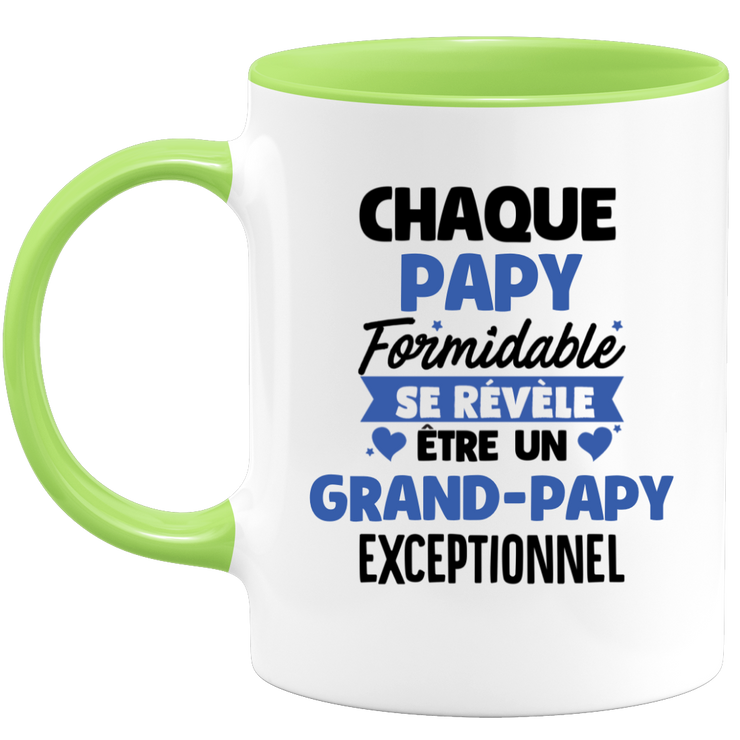 quotedazur - Mug Chaque Papy Formidable Se Révèle Être Un Grand-Papy Exceptionnel - Cadeau Futur Grand-Papy - Surprise Annonce Grossesse Garçon/Fille Naissance Bébé Gender Reveal