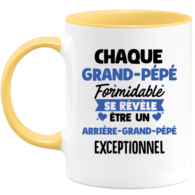 quotedazur - Mug Chaque Grand-Pépé Formidable Se Révèle Être Un Arrière-Grand-Pépé Exceptionnel - Cadeau Futur Arrière-Grand-Pépé - Surprise Annonce Grossesse Garçon/Fille Naissance Bébé Gender Reveal