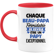 quotedazur - Mug Chaque Beau-Papa Formidable Se Révèle Être Un Papy Exceptionnel - Cadeau Futur Papy - Surprise Annonce Grossesse Garçon/Fille Naissance Bébé Gender Reveal