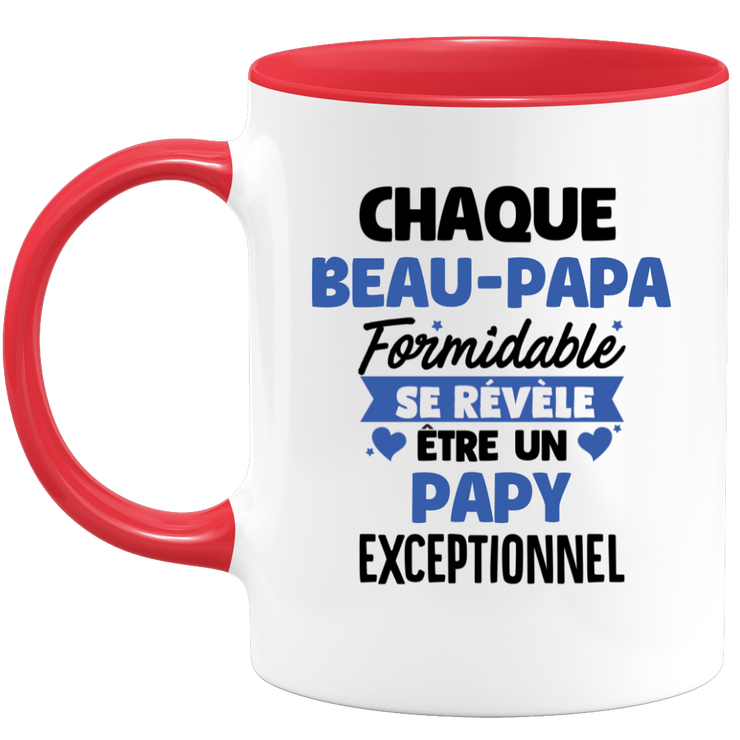 quotedazur - Mug Chaque Beau-Papa Formidable Se Révèle Être Un Papy Exceptionnel - Cadeau Futur Papy - Surprise Annonce Grossesse Garçon/Fille Naissance Bébé Gender Reveal