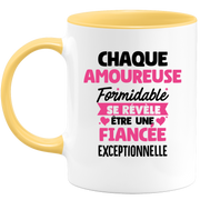 quotedazur - Mug Chaque Amoureuse Formidable Se Révèle Être Une Fiancée Exceptionnelle - Cadeau Future Fiancée - Surprise Annonce Grossesse Garçon/Fille Naissance Bébé Gender Reveal