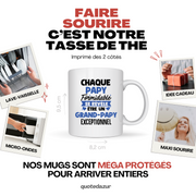 quotedazur - Mug Chaque Papy Formidable Se Révèle Être Un Grand-Papy Exceptionnel - Cadeau Futur Grand-Papy - Surprise Annonce Grossesse Garçon/Fille Naissance Bébé Gender Reveal