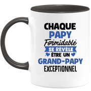 quotedazur - Mug Chaque Papy Formidable Se Révèle Être Un Grand-Papy Exceptionnel - Cadeau Futur Grand-Papy - Surprise Annonce Grossesse Garçon/Fille Naissance Bébé Gender Reveal