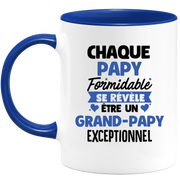 quotedazur - Mug Chaque Papy Formidable Se Révèle Être Un Grand-Papy Exceptionnel - Cadeau Futur Grand-Papy - Surprise Annonce Grossesse Garçon/Fille Naissance Bébé Gender Reveal