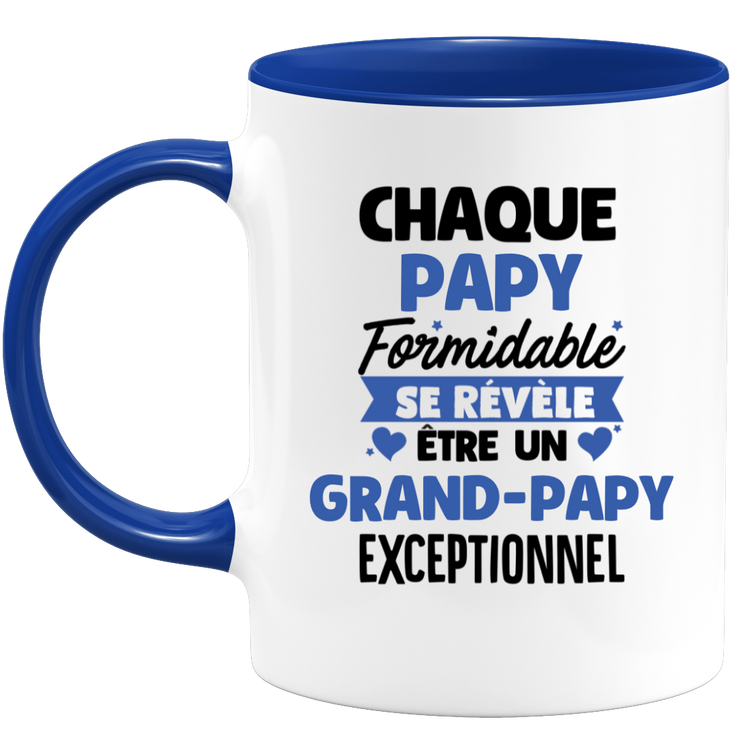 quotedazur - Mug Chaque Papy Formidable Se Révèle Être Un Grand-Papy Exceptionnel - Cadeau Futur Grand-Papy - Surprise Annonce Grossesse Garçon/Fille Naissance Bébé Gender Reveal