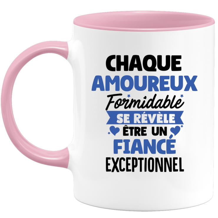 quotedazur - Mug Chaque Amoureux Formidable Se Révèle Être Un Fiancé Exceptionnel - Cadeau Futur Fiancé - Surprise Annonce Grossesse Garçon/Fille Naissance Bébé Gender Reveal