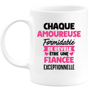 quotedazur - Mug Chaque Amoureuse Formidable Se Révèle Être Une Fiancée Exceptionnelle - Cadeau Future Fiancée - Surprise Annonce Grossesse Garçon/Fille Naissance Bébé Gender Reveal