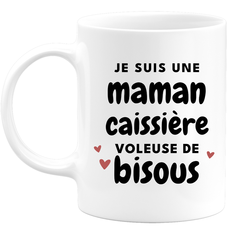 quotedazur - Mug I am a cashier mom who steals kisses - Original Mother's Day Gift - Gift Idea For Mom Birthday - Gift For Future Mom Birth