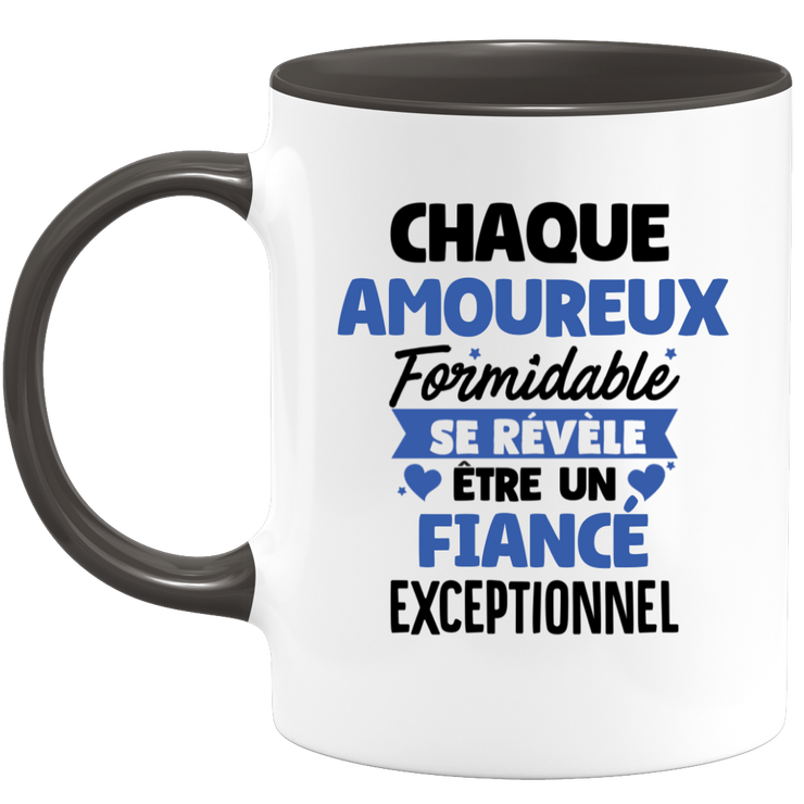 quotedazur - Mug Chaque Amoureux Formidable Se Révèle Être Un Fiancé Exceptionnel - Cadeau Futur Fiancé - Surprise Annonce Grossesse Garçon/Fille Naissance Bébé Gender Reveal