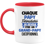 quotedazur - Mug Chaque Papy Formidable Se Révèle Être Un Grand-Papy Exceptionnel - Cadeau Futur Grand-Papy - Surprise Annonce Grossesse Garçon/Fille Naissance Bébé Gender Reveal