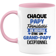 quotedazur - Mug Chaque Papy Formidable Se Révèle Être Un Grand-Papy Exceptionnel - Cadeau Futur Grand-Papy - Surprise Annonce Grossesse Garçon/Fille Naissance Bébé Gender Reveal