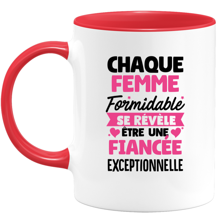 quotedazur - Mug Chaque Femme Formidable Révèle Être Une Fiancée Exceptionnelle - Cadeau Future Fiancée - Surprise Annonce Grossesse Garçon/Fille Naissance Bébé Gender Reveal