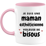 quotedazur - Mug I Am A Beautician Mom Thief Of Kisses - Original Mother's Day Gift - Gift Idea For Mom Birthday - Gift For Future Mom Birth