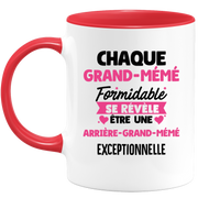 quotedazur - Mug Chaque Grand-Mémé Formidable Se Révèle Être Une Arrière-Grand-Mémé Exceptionnelle - Cadeau Future Arrière-Grand-Mère - Surprise Annonce Grossesse Garçon/Fille Naissance Bébé