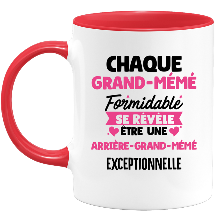 quotedazur - Mug Chaque Grand-Mémé Formidable Se Révèle Être Une Arrière-Grand-Mémé Exceptionnelle - Cadeau Future Arrière-Grand-Mère - Surprise Annonce Grossesse Garçon/Fille Naissance Bébé