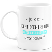 quotedazur - Mug Je Suis Agent d entretien Et Toi C'est Quoi Ton Super Pouvoir - Cadeau Humour Travail - Idée Cadeau Départ Collègue - Tasse Chef Agent d entretien - Idéal Pour Noël Au Bureau