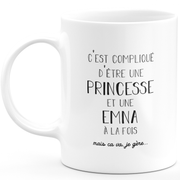 Emna gift mug - complicated to be a princess and an emna - Personalized first name gift Birthday woman Christmas departure colleague