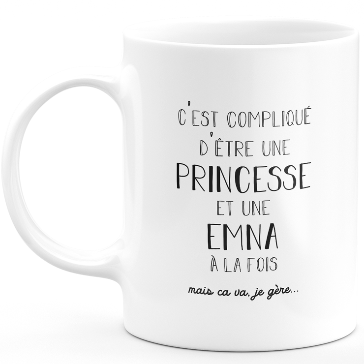 Emna gift mug - complicated to be a princess and an emna - Personalized first name gift Birthday woman Christmas departure colleague