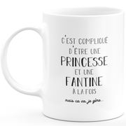 quotedazur - Mug Prénom Fantine Compliqué D'Être Une Princesse Et Une Fantine Mais Ca Va Je Gère - Cadeau Humour Prénom - Idée Cadeau  Saint Valentin - Tasse Prénom Fantine - Idéal Pour Noël